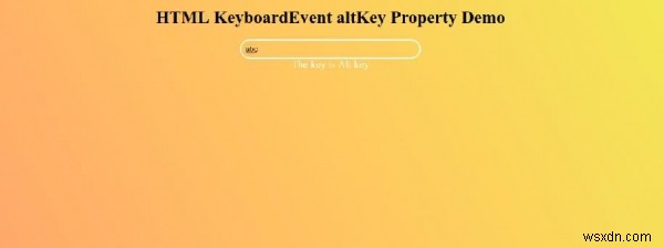 HTML DOM কীবোর্ড ইভেন্ট altKey বৈশিষ্ট্য 