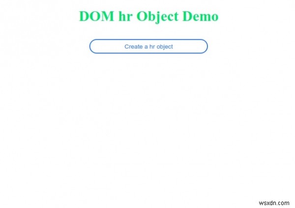 HTML DOM HR অবজেক্ট 