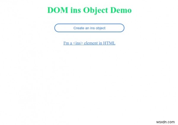 HTML DOM Ins অবজেক্ট 