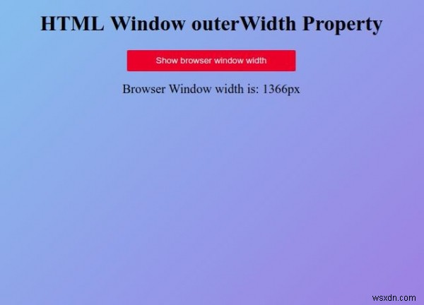 HTML উইন্ডো বাইরের প্রস্থ সম্পত্তি 