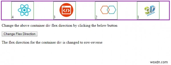 HTML DOM শৈলী flexDirection বৈশিষ্ট্য 