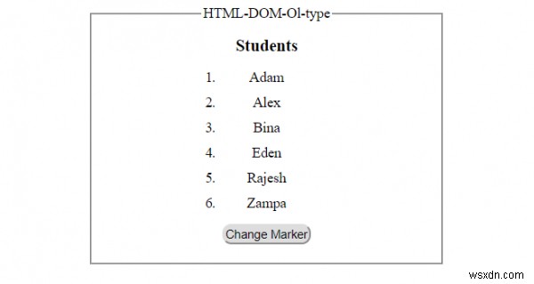 HTML DOM Ol টাইপ প্রপার্টি 