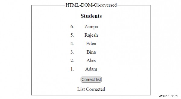 HTML DOM ওল বিপরীত সম্পত্তি 