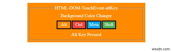 HTML DOM TouchEvent altKey সম্পত্তি 