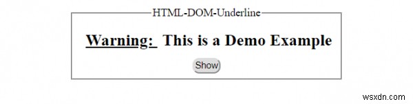 HTML DOM আন্ডারলাইন অবজেক্ট 