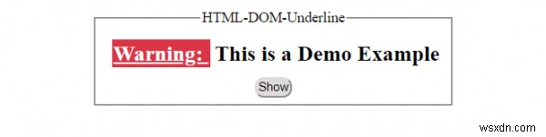 HTML DOM আন্ডারলাইন অবজেক্ট 