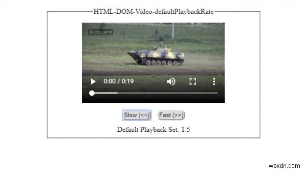 HTML DOM ভিডিও ডিফল্ট প্লেব্যাক রেট প্রপার্টি 