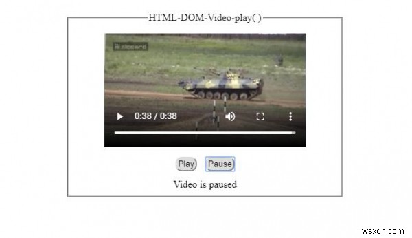 HTML DOM ভিডিও প্লে( ) পদ্ধতি 