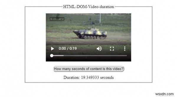 HTML DOM ভিডিও সময়কাল সম্পত্তি 