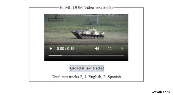 HTML DOM ভিডিও টেক্সট ট্র্যাক সম্পত্তি 