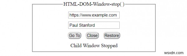 HTML DOM উইন্ডো স্টপ() পদ্ধতি 