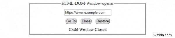 HTML DOM উইন্ডো ওপেনার প্রপার্টি 