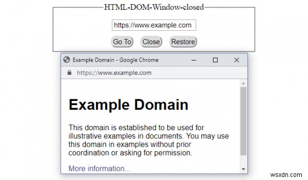 HTML DOM উইন্ডো বন্ধ সম্পত্তি 