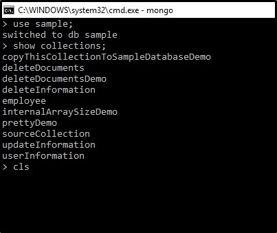 MongoDB এ কনসোল কিভাবে সাফ করবেন? 