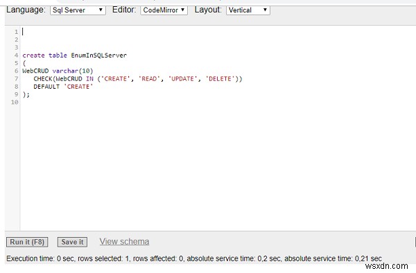 SQL সার্ভারের কি MySQL এর ENUM ডেটা টাইপের সমতুল্য আছে? 