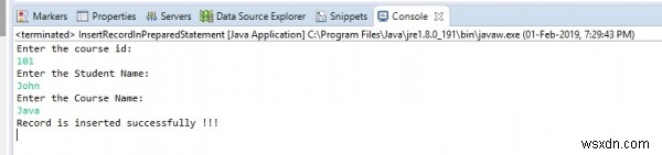 জাভাতে PreparedStatement ব্যবহার করে একটি MySQL টেবিলে রেকর্ড ঢোকানো হচ্ছে? 