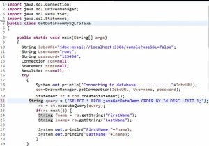 জাভা দিয়ে MySQL ডাটাবেসের একটি টেবিল থেকে শেষ রেকর্ড পান? 