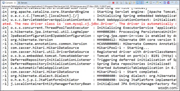 MySQL - হাইবারনেট দিয়ে একটি টেবিল তৈরি করা হচ্ছে 