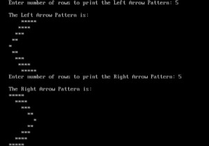 সি তে ডান এবং বাম তীর প্যাটার্ন প্রিন্ট করার জন্য প্রোগ্রাম 
