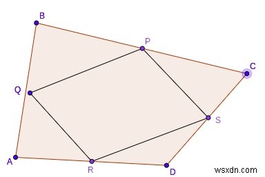 C++ পরিধি এবং Varignon এর সমান্তরাল ক্ষেত্রফল 