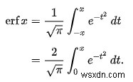 C++ এ cmath ব্যবহার করে ত্রুটি ফাংশন 