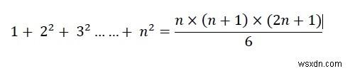 প্রথম n প্রাকৃতিক সংখ্যার বর্গের সমষ্টির জন্য C++ প্রোগ্রাম? 