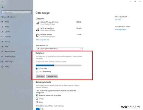 উইন্ডোজে ডেটা ব্যবহারের সীমা কীভাবে সেট করবেন 