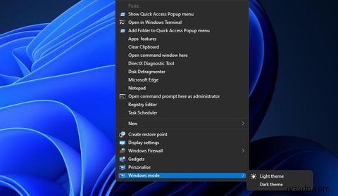 উইন্ডোজ 11 এর প্রসঙ্গ মেনুতে ডার্ক এবং লাইট মোড বিকল্পগুলি কীভাবে যুক্ত করবেন 