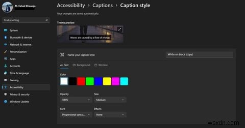 উইন্ডোজ 11-এ ক্যাপশন সেটিংস কীভাবে পরিবর্তন করবেন 