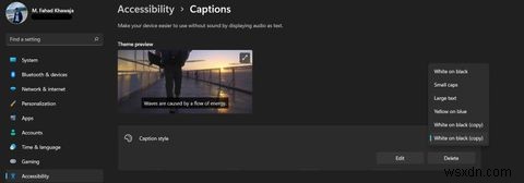 উইন্ডোজ 11-এ ক্যাপশন সেটিংস কীভাবে পরিবর্তন করবেন 