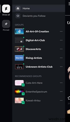 DeviantArt এর মোবাইল অ্যাপে একটি সাইডবার এবং গ্রুপ যোগ করে