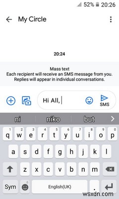Android এ একটি গ্রুপ টেক্সট কিভাবে পাঠাবেন