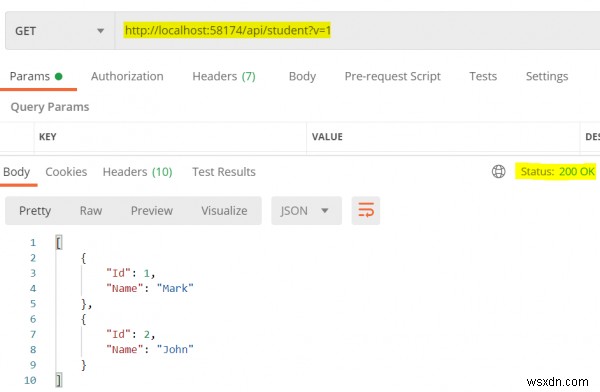 C# ASP.NET WebAPI-তে Querystring প্যারামিটারের সাথে সংস্করণ কিভাবে করবেন? 