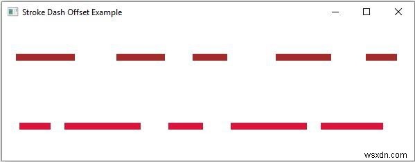 JavaFX-এ 2D আকারের স্ট্রোক ড্যাশ অফসেট সম্পত্তি ব্যাখ্যা করুন 