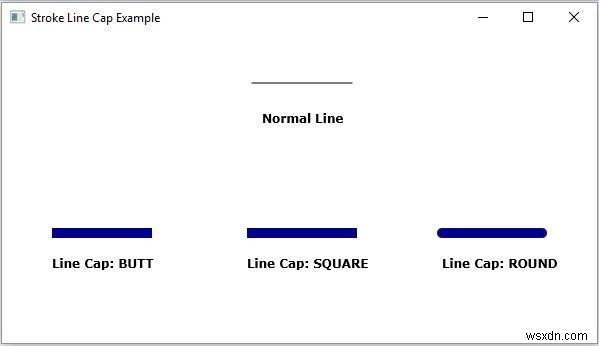 JavaFX-এ 2D আকারের স্ট্রোক লাইন ক্যাপ বৈশিষ্ট্য ব্যাখ্যা করুন 