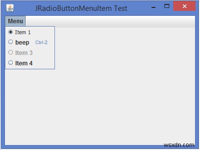 জাভাতে একটি JRadioButtonMenuItem কিভাবে প্রদর্শন করবেন? 