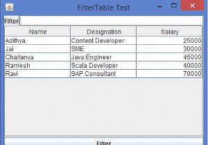 কিভাবে আমরা জাভাতে একটি JTable ফিল্টার করতে পারি? 