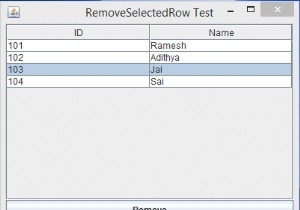 কিভাবে আমরা জাভাতে একটি JTable থেকে একটি নির্বাচিত সারি সরাতে পারি? 