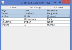 জাভাতে প্রোগ্রাম্যাটিকভাবে একটি JTable এর বিভিন্ন ঘর কিভাবে নির্বাচন করবেন? 