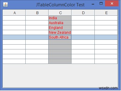 কিভাবে আমরা জাভাতে একটি JTable এর পৃথক কলামের জন্য ব্যাকগ্রাউন্ড/ফোরগ্রাউন্ড রঙ সেট করতে পারি? 