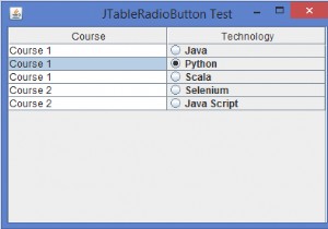 কিভাবে আমরা জাভাতে একটি JTable ঘরে একটি JRadioButton যোগ/সন্নিবেশ করতে পারি? 