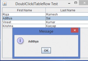 কিভাবে আমরা জাভাতে একটি JTable সারির ডাবল ক্লিক ইভেন্ট সনাক্ত করতে পারি? 