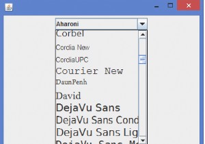 জাভাতে একটি JComboBox এর ভিতরে বিভিন্ন ফন্ট আইটেমগুলি কীভাবে প্রদর্শন করবেন? 