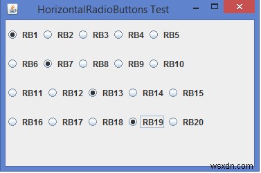 কিভাবে আমরা জাভাতে JRadioButtons অনুভূমিকভাবে সারিবদ্ধ করতে পারি? 