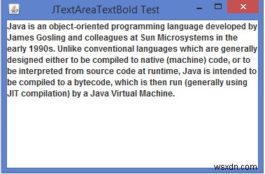 জাভাতে JTextArea এর ভিতরে একটি বোল্ড টেক্সট কিভাবে প্রদর্শন করবেন? 