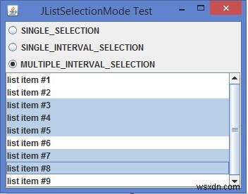 জাভাতে একটি JList এর জন্য কত ধরনের নির্বাচন মোড? 