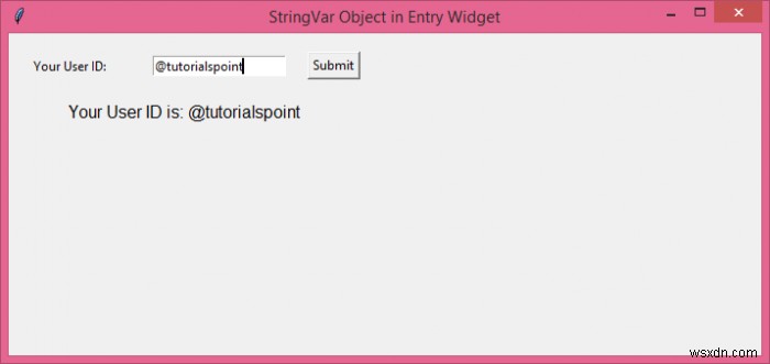 Tkinter এ একটি এন্ট্রি উইজেটে একটি StringVar অবজেক্ট কিভাবে ব্যবহার করবেন? 