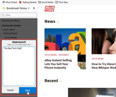 ক্রোম এবং ফায়ারফক্সে বুকমার্কগুলিতে কীভাবে নোট যুক্ত করবেন 