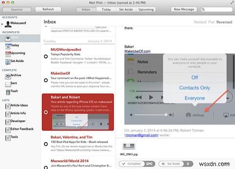 টাস্ক-ওরিয়েন্টেড ইমেল অ্যাপ মেল পাইলট Mac OS X-এ পৌঁছেছে