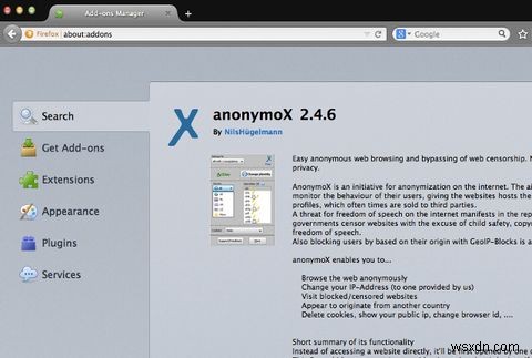 ব্যক্তিগতভাবে ব্রাউজ করুন এবং AnonymoX Firefox দিয়ে জিওরিস্ট্রিকশন বাইপাস করুন